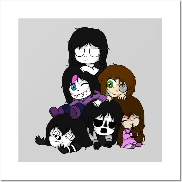 creepypasta girls team Wall Art by LillyTheChibi